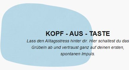 Kopf - aus - Taste - weg mit dem Alltagsstress