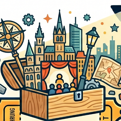 Stadtführung mit Spontanika – Coming soon Eine Gruppe von Menschen bei einer Stadtführung auf einem historischen Marktplatz.